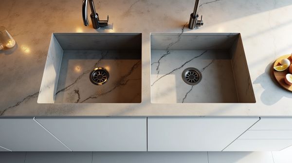 Choisir un évier entre résine ou granit, les points clés